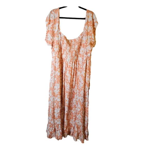 Torrid Dress Womens Size 4X Plus Size 4 Orange Floral Vacation Work Cruise - Picture 5 of 10